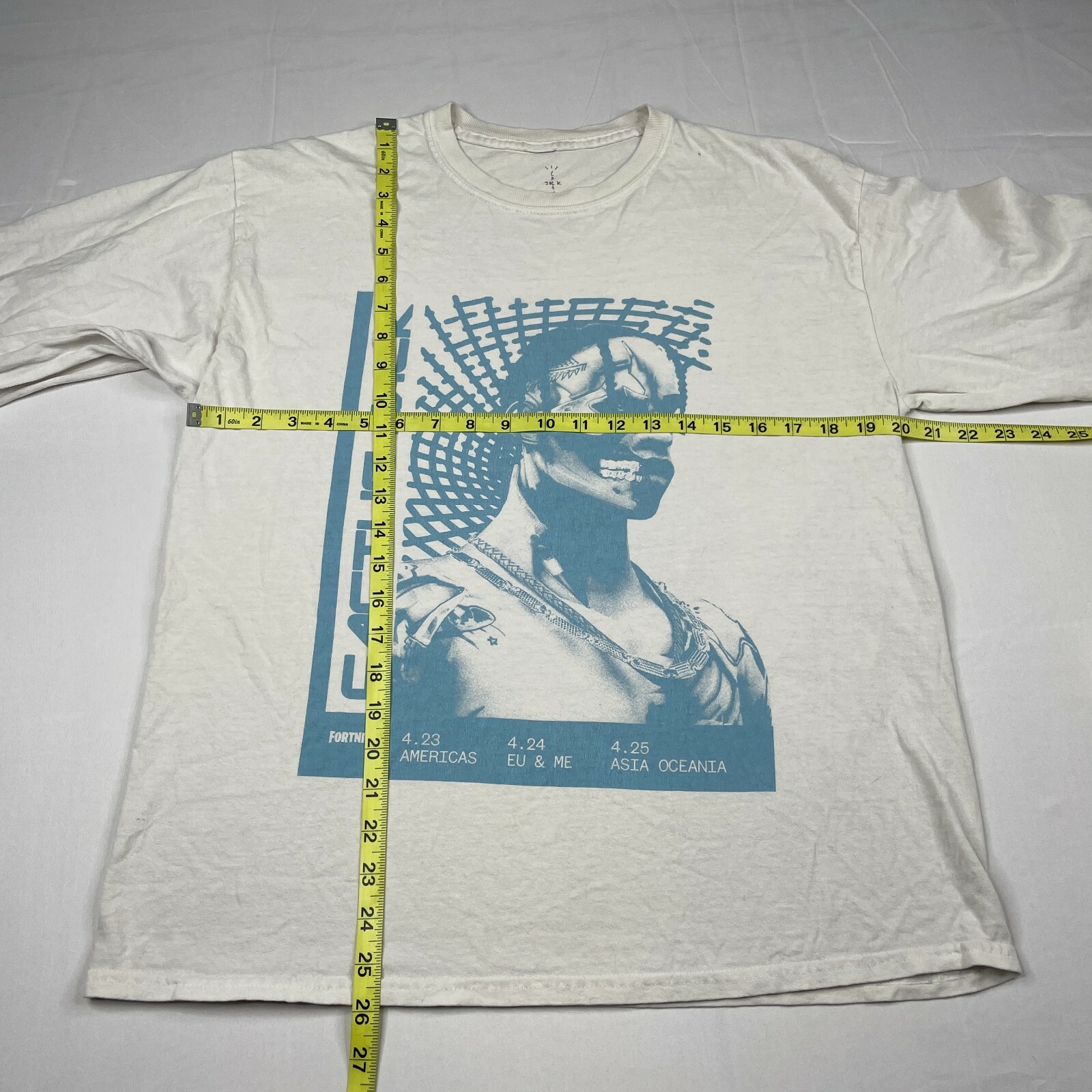 Cactus Jack T-Shirt Mens Medium White Long Sleeve Fortnite Travis ...