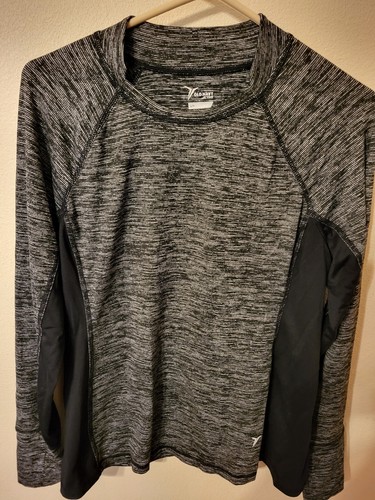 Old Navy Active Womens Large L Sleeve Thumb Hole Black White Marled 26 L 22 Acro - Picture 2 of 24