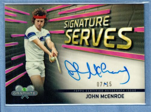2024 Topps Grafito John McEnroe Firma Sirve Auto Rosa Refractor #/15 SP - Imagen 2 de 15