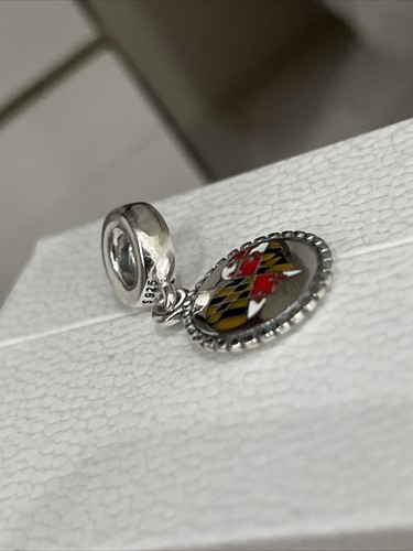 Pandora Authentic Maryland Exclusive State Flag Dangle Charm RARE - Picture 4 of 6