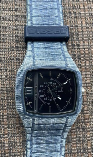 Diesel Wristwatch Trojan DZ1669 Denim Strap Blue Manual Winding Watch Men - Picture 5 of 9