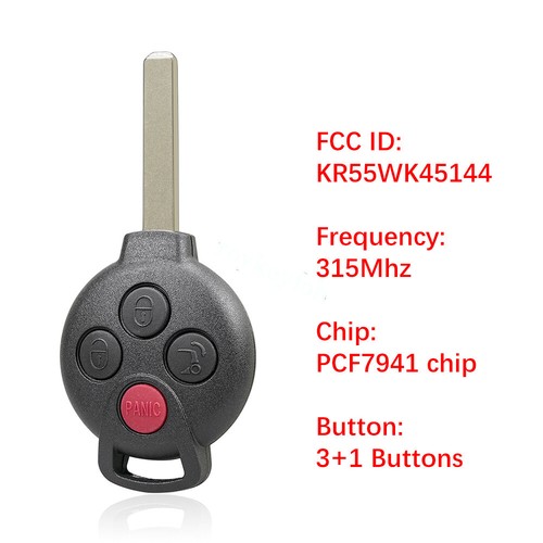 Replacement for Smart 2008-2015 ForTwo Remote Car Keyless Entry Key Fob - Picture 2 of 8