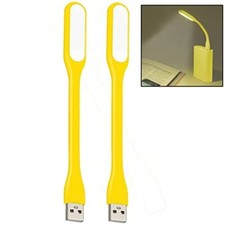 Mini Flexible Light, Portable USB Led Reading Night Lamp for PC Laptop Yellow