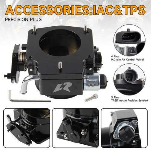 92mm Throttle Body w/Spacer Plate, TPS & IAC for GM LS1 LS2 LS3 LS6 LS7 LS9 LSX - Picture 3 of 9