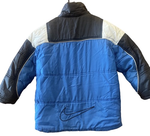 NIKE Jacket Puffer Coat Blue And Black Boys Youth Size 5 Zippered. No Hood. - Picture 7 of 12
