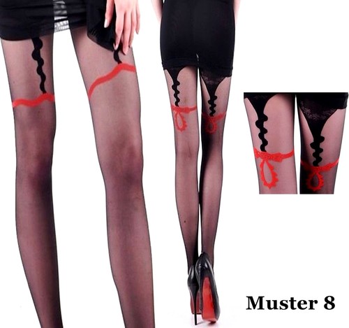 HERBST Strapsstrumpfhose versch. Muster 40-60 DEN Mikrofaser S-XL Strumpfhose - Bild 10 von 13