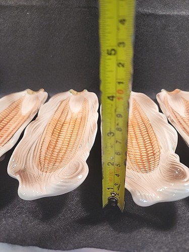 Vintage Ceramic Corn on the Cob Dishes Trays Set Of 4 Made in Japan 1950's - Picture 13 of 19