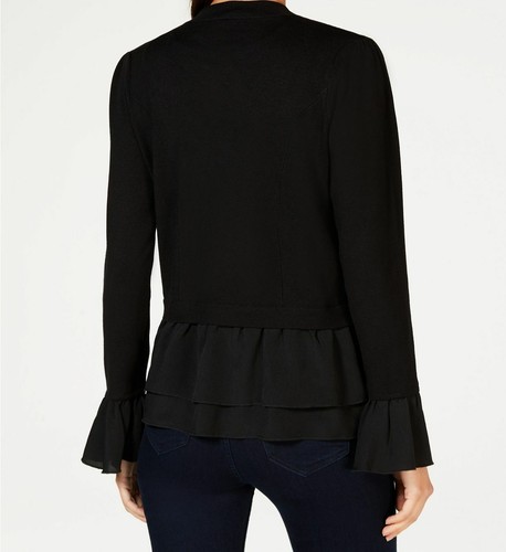 $89 INC International Concepts Women's Black Button Up Military Sweater Size M - Picture 2 of 3