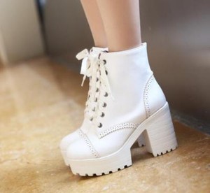 New-Fashion-Womens-Ankle-Boots-Platform-Chunky-Heels-Brogues-Casual-Shoes-Boots