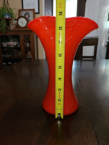 Murano Fratelli Toso Vase, Mitte des Jahrhunderts fächerförmige Kunst Glas beschriftet VINTAGE - Bild 4 von 12