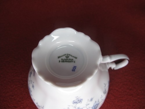 Eine Kaffeetasse - Teetasse Johann Haviland China - Blaue Girlande - Bayerische Germany Mark - Bild 6 von 10