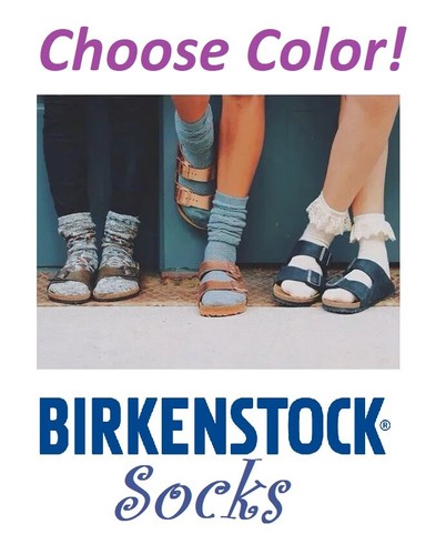 Birkenstock Ladies Socks Size Range 8-11.5 ~CHOOSE COLOR~ New Free Shipping!  - Foto 1 di 12