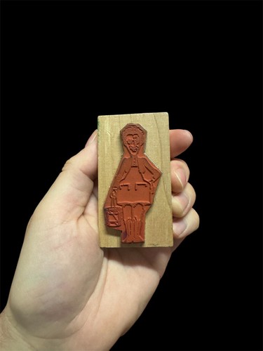 Rubber Stamp  Caricature Arm hand Glasses RARE Art Deco Baby Buggy Bumpers 1991 - Picture 2 of 4