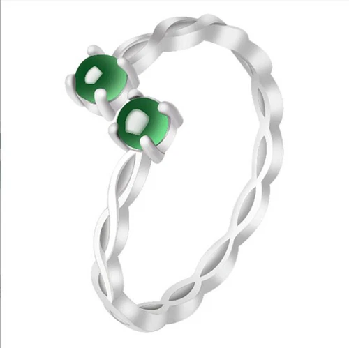 Certified S925 Sterling Silver Natural Green Burma A Jade jadeite Fashion Ring - Picture 1 of 10