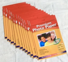 Premium Photo Paper High Gloss 8.5x11 Inkjet 8 sheets LOT OF 15 - 120 sheets tot