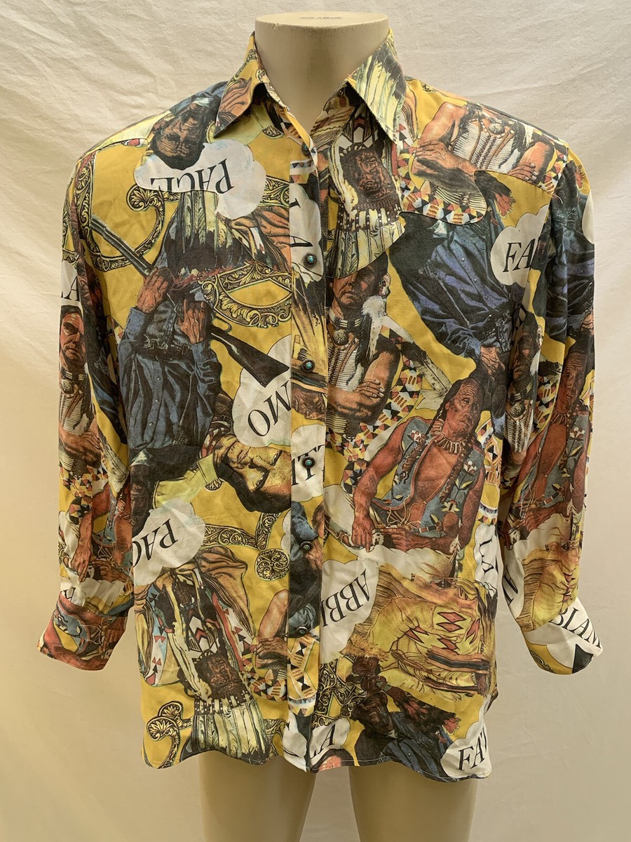 Chemise vintage en jean Moschino pour homme taille moyenne