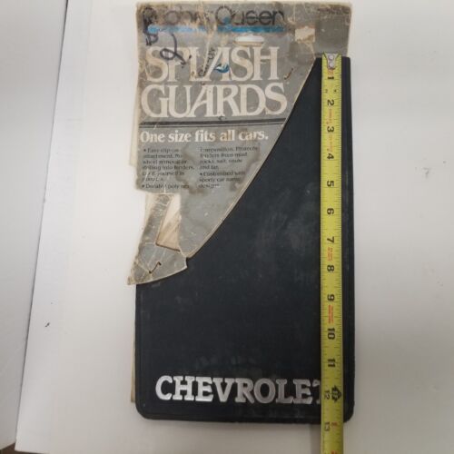 Vintage Chevrolet Black Car Mudflap Splash Guards Set of 2, NOS - Picture 4 of 5