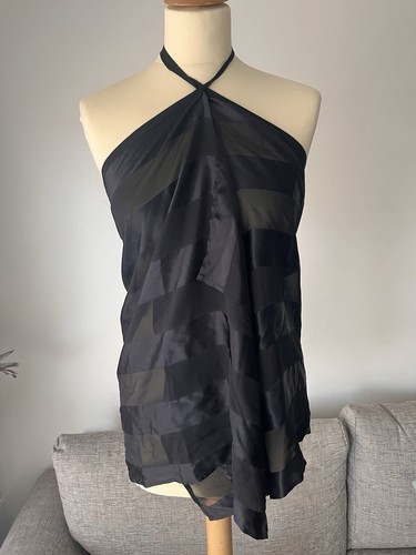 Gottex Black 100% Silk Wrap Around Beach Skirt/Cover Up Size M (Size 12) - BNWT - Picture 3 of 19