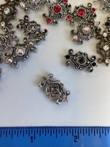 Swarovski Slider Metallo Cristallo Perline Distanziatori Multicolore 20 Pezzi ROTOLO - Foto 5 di 5