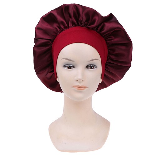 58cm Solid Color Women Satin Bonnet Cap Night Sleep Hat Adjust Shower CapsB&xb - Bild 5 von 20
