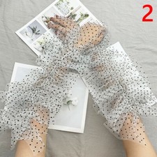 Women Long Elbow Gloves Mesh Tulle Polka Dot Fingerless Bridal Wedding Party