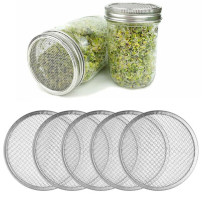 5 Stainless Steel Sprouting Strainer Lid Mesh Filter For Wide Mason Canning Jars Ebay 5 Stainless Steel Sprouting Strainer Lid Mesh Filter For Wide Mason Canning Jars Ebay