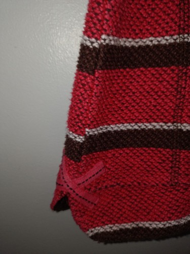 Weird Fish Pink Striped High Neck 100% Cotton Waffle Knit Jumper Small - Picture 6 of 18