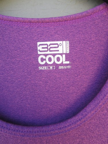 T-Shirt 32 Cool Degrees Women's Size M purple tones Short Sleeve shirt Gym !!! - Picture 3 of 7