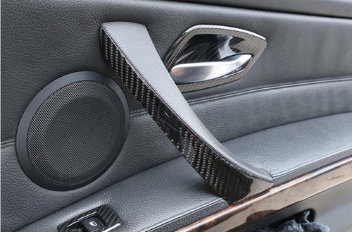 Fit For BMW 3-Series 2005-2012 Real Carbon Fiber Inner Door Armrest Cover Decor - Picture 4 of 8
