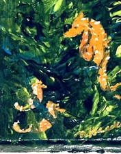 Tiny Seahorse Ocean Painting 3.5"  Impasto Art Cute Baby Animals Marine Seaweed