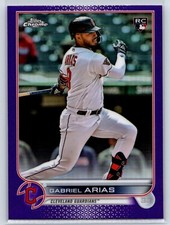 2022 Topps Chrome Update Gabriel Arias Purple Refractor USC131 Guardians RC