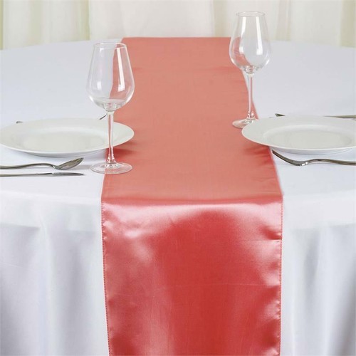 Table Linens Dinner Banquet Party Tablecloth Wedding Satin Table Runner 12"x108" - Picture 99 of 119