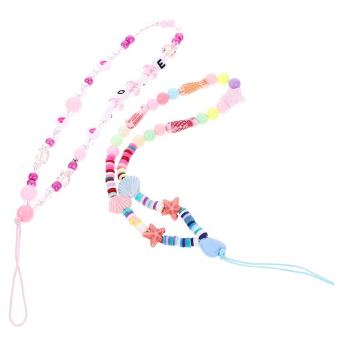 2pcs Beaded Chain Phone Charm Straps Phone Lanyard Wrist Strap Phone String - Zdjęcie 9 z 12