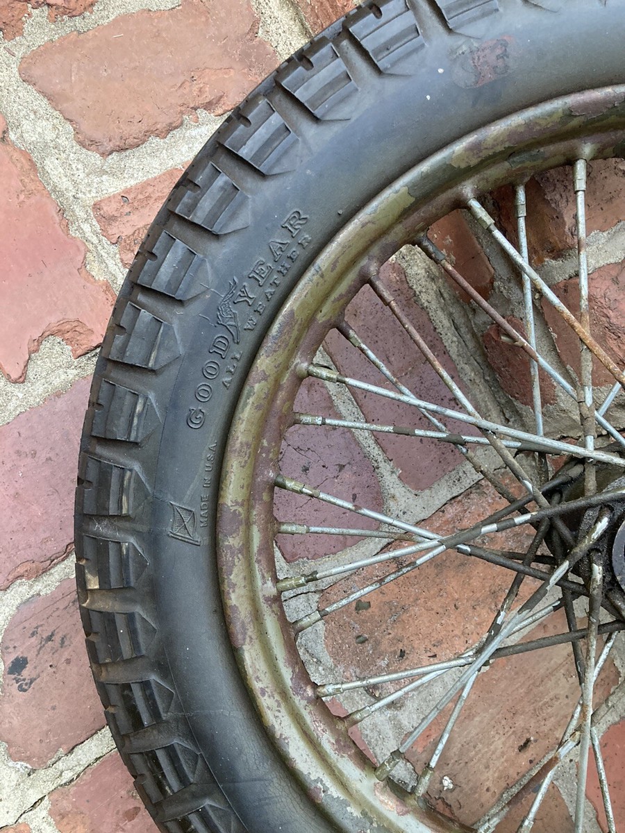 Vintage 1940s Harley Davidson Motorcycle Wheel 18in. Wheel