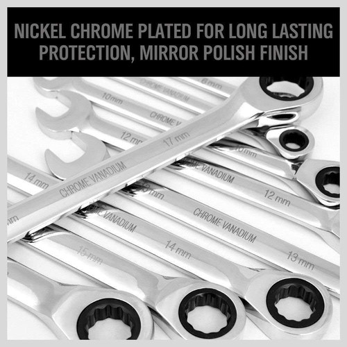 22-Piece Ratcheting Wrench Set Set, Metric and SAE Ratchet Combination Wrenches - Picture 5 of 7