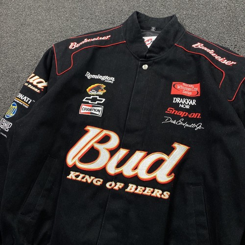 Vintage Jeff Hamilton Budweiser Racing Jacket Size XL 90s Y2K Vtg Beer Black - Picture 3 of 13