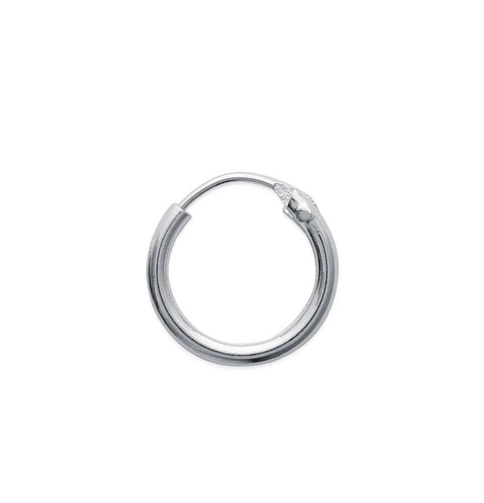 Boucles D'Oreilles Petites Créoles En Argent Fin 925 Et Pendentif Coeur