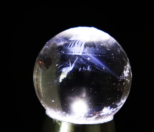 29mm Natural Blue Angel Feathers Clear Quartz Crystal Stone Sphere Ball Healing - Picture 18 of 21