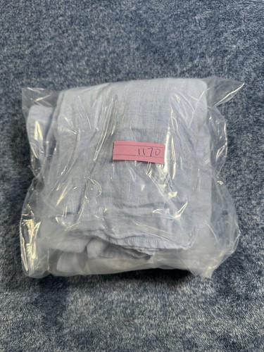Camisa Orvis Para Hombre Grande Azul Lino Negocios Informal Suelta Bolsillo Relajado - Imagen 9 de 9