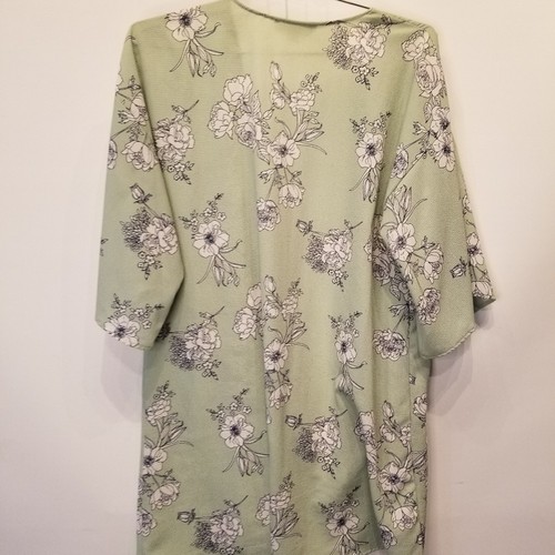 Coffee Talk Sage Green Duster Cardigan Eucalyptus Green Lightweight Size M / L - Picture 10 of 11