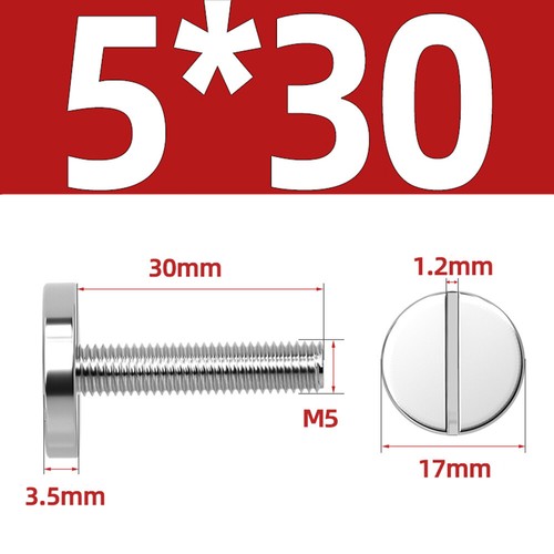 M2 M3 M4 M5 M6 M8 M10 304 Stainless Steel Slotted Round Large Flat Head Screws - Picture 54 of 81