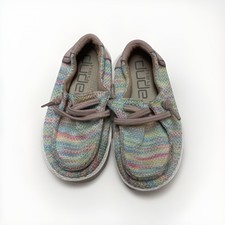 Hey Dude Girls Wendy Sox Slip On Shoes Size 7 Pastel Multicolor Casual