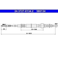 ATE 24.3727-0134.2 Seilzug Feststellbremse Hinten FüR Vag