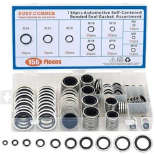 156 Pieces Bonded Seal Dowty Washer,Automotive Self-Centred Dowty Seal Gasket As