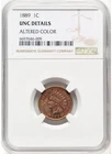 1889 Indian Head Cent 1c NGC Unc Details - Altered Color