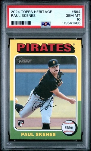 Paul Skenes 2024 Topps Heritage #594 Rookie RC PSA 10