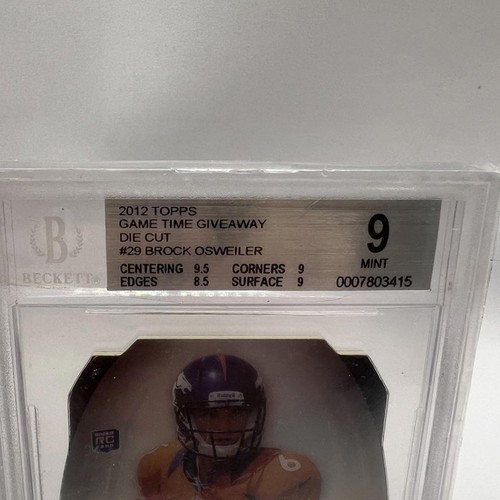 2012 Topps Brock Osweiler Die Cut Card - BGS Mint 9 (Game Time Giveaway) - Picture 3 of 3