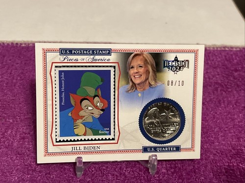 JILL BIDEN DECISION 2024 PIECES OF AMERICA #POA10 U.S. QUARTER,STAMP RAINBOW /10