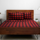 Sweet Home Collection 1800 Series Buffalo Plaid Black and Red 4 Piece Bed Sheet