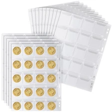 15x Coin Collecting Album Sleeves Collector Supplies Clear Pocket Page 8 x 11 In